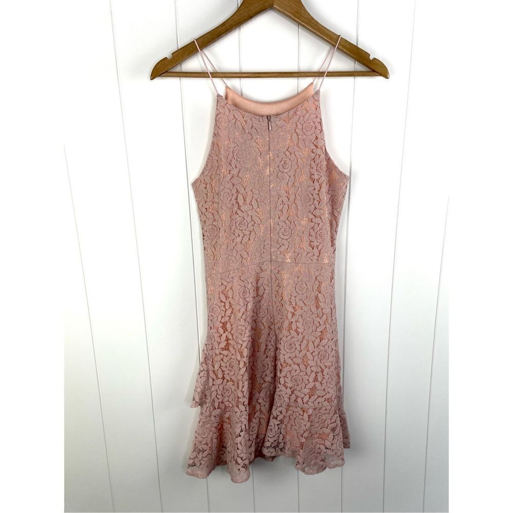 NWT Almost Pink Romantic Floral Ruffle Mini Dress S - Picture 9 of 11
